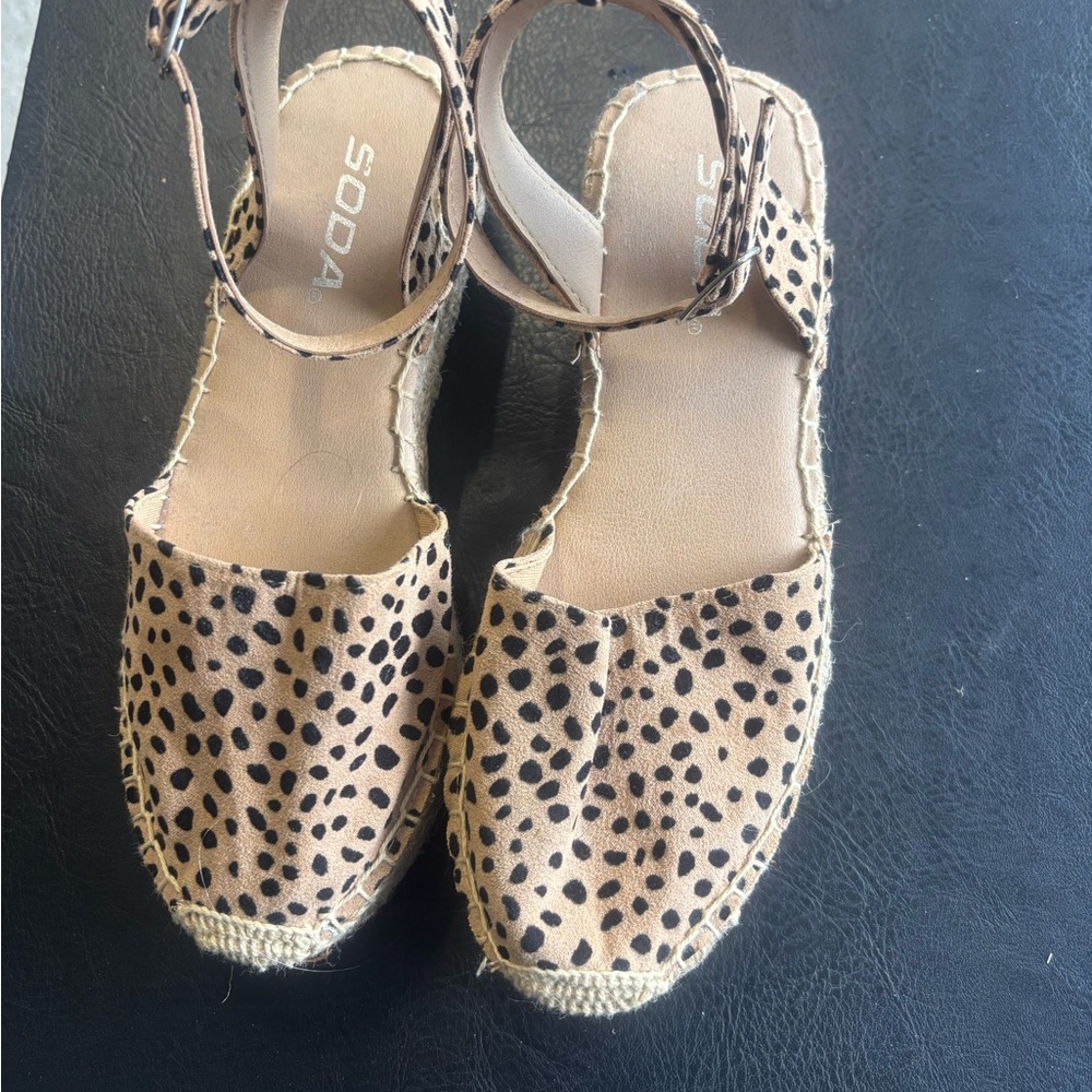 Soda Tan and Black Espadrille Sandals